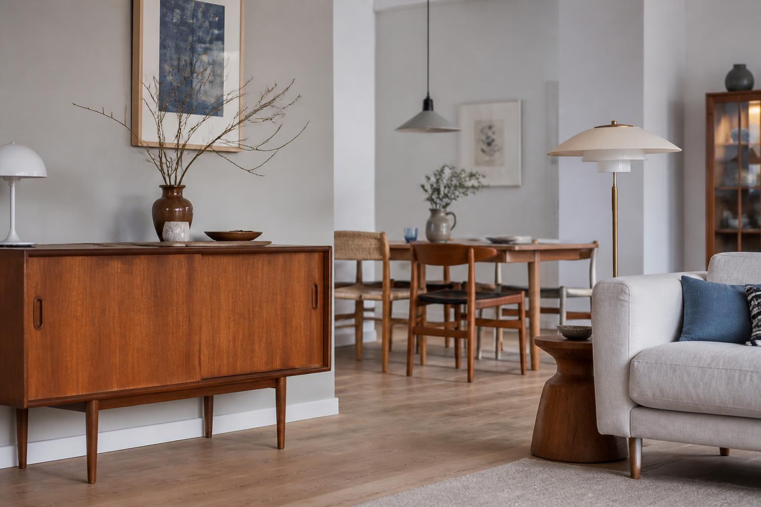 Skandinavische Vintage-Möbel integrieren: Alte Designstücke in einer modernen Wohnung